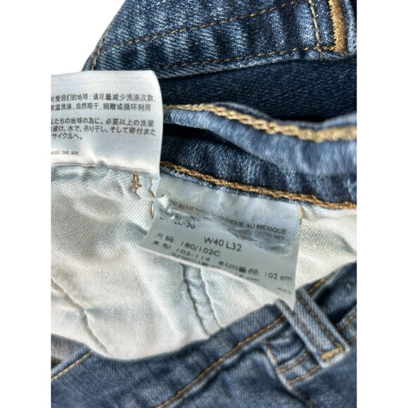 Levi's 505 Blue Denim Jeans Straight Leg Classic Men's Sz 40 X 32 Zip Fly - Picture 3 of 7